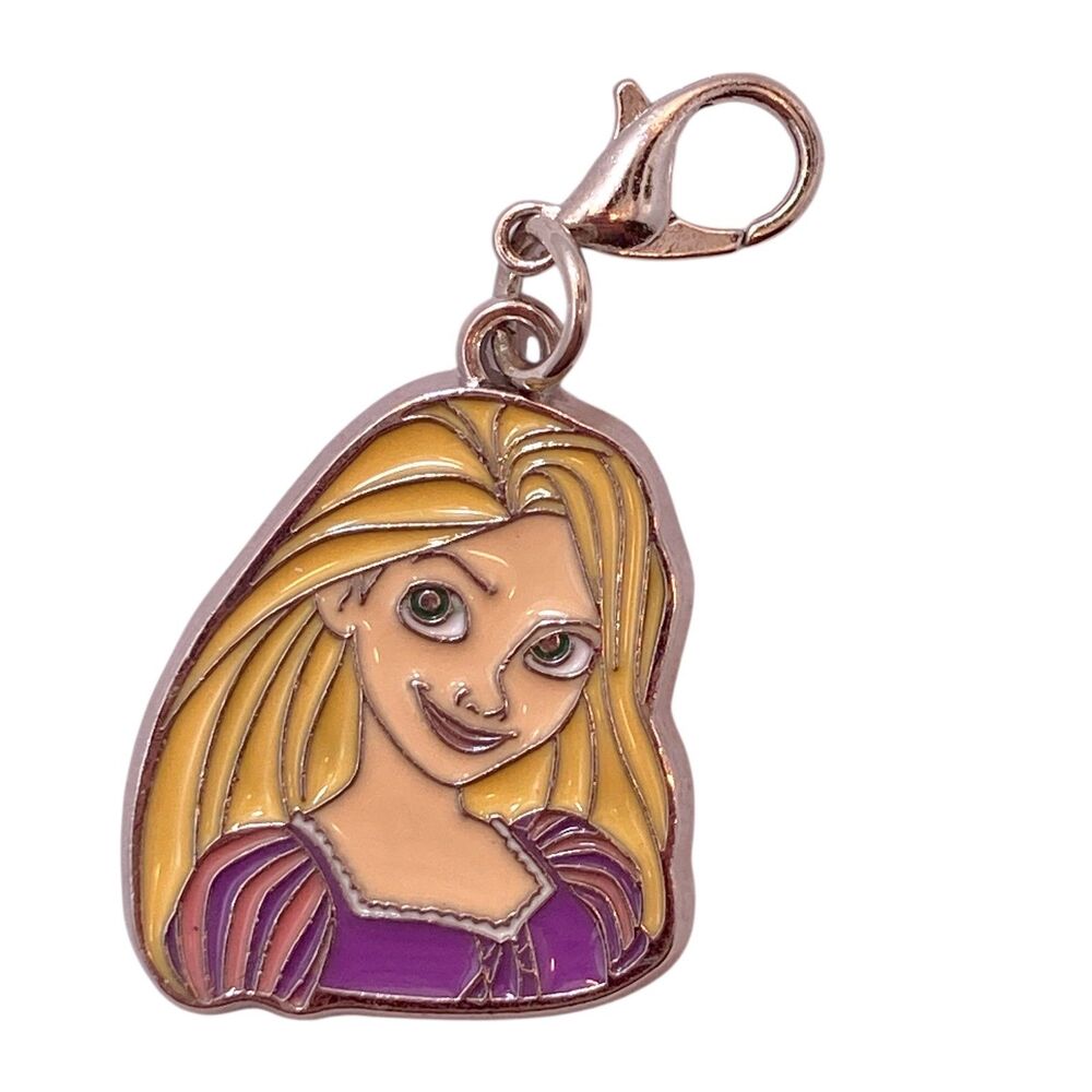 Vintage Disney Princess Rapunzel Clip On Charm Zipper Pull Bag Purse Signed